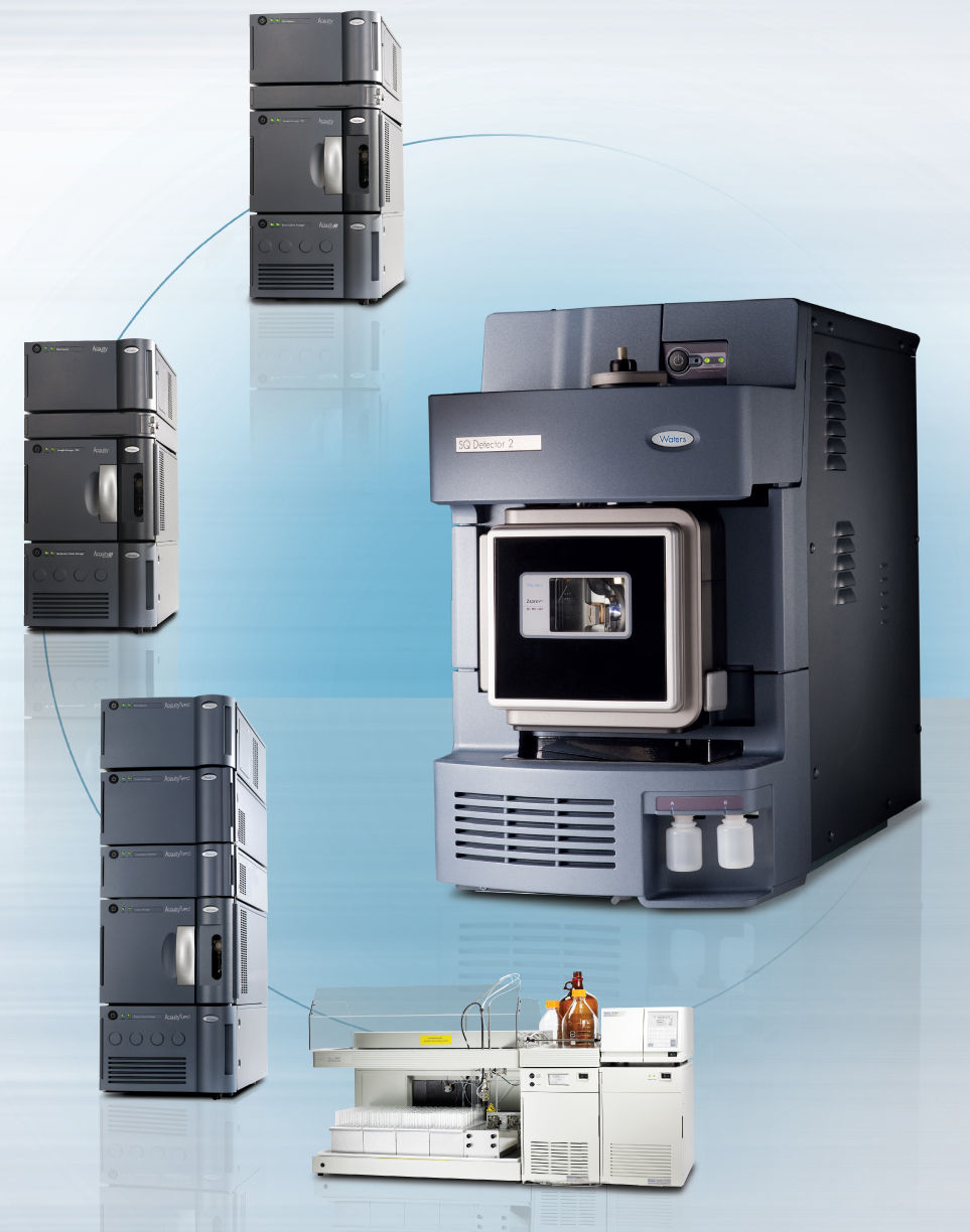 SQ Detector 2 与 UPLC、UPC<sup>2</sup>、HPLC、GC、制备型 HPLC 和制备型 SFC 兼容,也能和 ASAP 探测器一同使用直接进行分析。 SQ Detector 2 与 UPLC、UPC<sup>2</sup>、HPLC、GC、制备型 HPLC 和制备型 SFC 兼容,也能和 ASAP 探测器一同使用直接进行分析。
